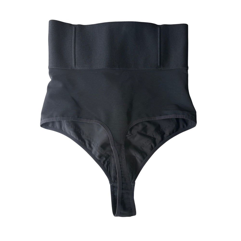 Shapellx High Waisted Lg Thong Shapewear Black Tummy Control Shaper formalwear